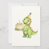 Cute Dinosaur Thema 4 Verjaardag Kaart (Achterkant)
