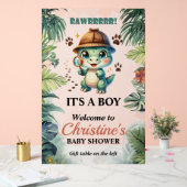 Cute Dinosaur Thema Baby Shower Schuimplaat Bord (Huwelijk)