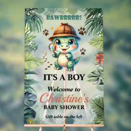 Cute Dinosaur Thema Baby Shower Schuimplaat Bord