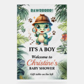 Cute Dinosaur Thema Baby Shower Schuimplaat Bord (Voorkant)