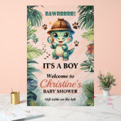 Cute Dinosaur Thema Baby Shower Schuimplaat Bord (Huwelijk)