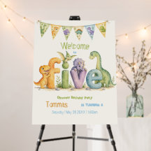 Cute Dinosaur Thema Verjaardags Welkom