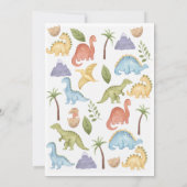 Cute Dinosaur Theme Birthday Invitation Kaart (Achterkant)