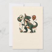 Cute Dinosaur Three-Rex 3e verjaardagsuitnodiging Kaart (Achterkant)