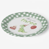 Cute Dinosaur Three-rex Birthday Papieren Bordje (Gekanteld)