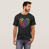 Cute Dinosaur  Tie Dye Heart Y2K Aesthetic Groovy T-shirt (Voorkant volledig)