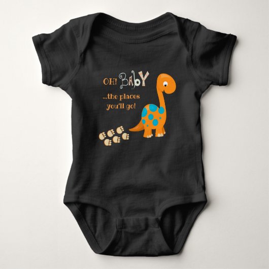 Cute Dinosaur Tracks Romper (Voorkant)