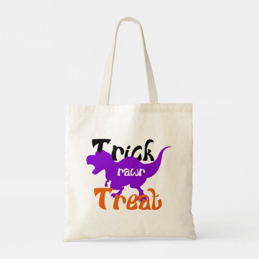 Cute Dinosaur Trick or treat Halloween Canvas tas (Achterkant)