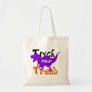 Cute Dinosaur Trick or treat Halloween Canvas tas