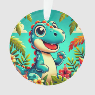 Cute Dinosaur Tropische Jungle Kerst Ornament
