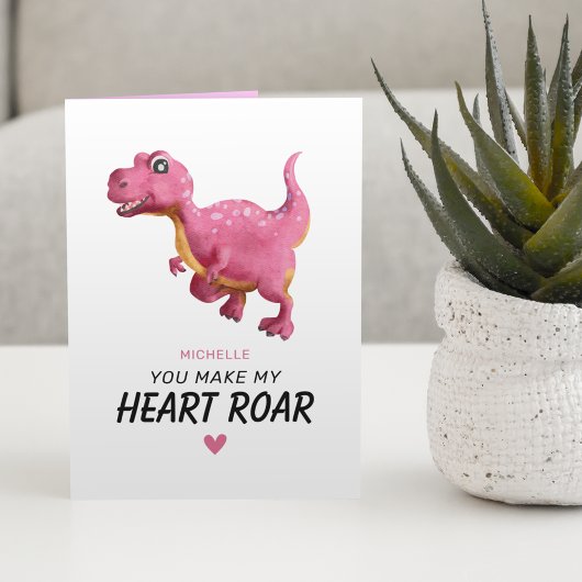Cute Dinosaur Valentijnsdag Card Kaart