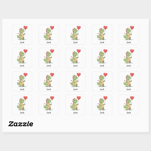 Cute Dinosaur Valentine Sticker for Boys (Vel)