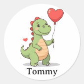Cute Dinosaur Valentine Sticker for Boys (Voorkant)