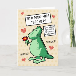 Cute Dinosaur vergeet nooit het verschil tussen le Bedankkaart