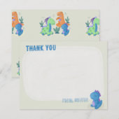 Cute Dinosaur Verjaardag Bedankkaartjes Bedankkaart (Voorkant / Achterkant)