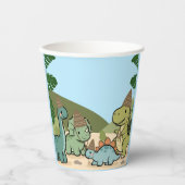 Cute Dinosaur Verjaardag Papieren Bekers (Voorkant)