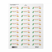 Cute Dinosaur Verjaardagsfeest Adres Etiket (Full Sheet)