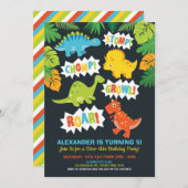 Cute Dinosaur Verjaardagsfeestje Dino Schoolbord Kaart (Voorkant / Achterkant)