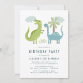 Cute Dinosaur Verjaardagsfeestje Kaart (Voorkant)
