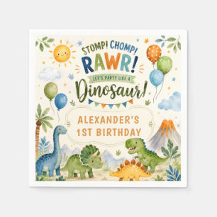 Cute Dinosaur Verjaardagsservetten Jongen Servet