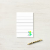 Cute Dinosaur verliest Waterverf Post-it® Notes (Op bureau)