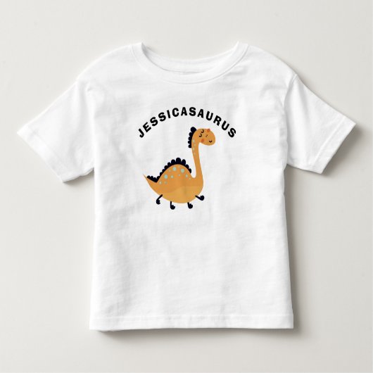 Cute Dinosaur voegt naam Childs Gift T-Shirt toe (Voorkant)