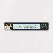 Cute Dinosaur Waterproof Name Set 1 Black Labels (Design 1)