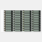 Cute Dinosaur Waterproof Name Set 1 Black Labels (Vel)