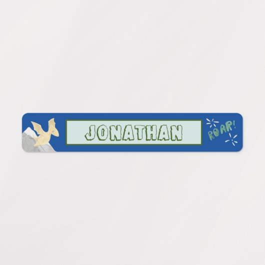 Cute Dinosaur Waterproof Name Set 1 Blue Labels (Design 1)
