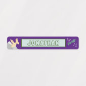 Cute Dinosaur Waterproof Name Set 1 Paars Labels (Design 1)