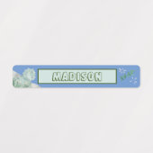 Cute Dinosaur Waterproof Name Set 2 Light Blue Labels (Design 1)