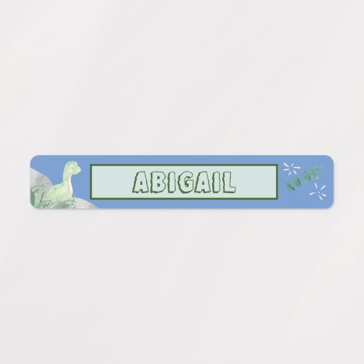 Cute Dinosaur Waterproof Name Set 2 Light Blue Labels (Design 2)