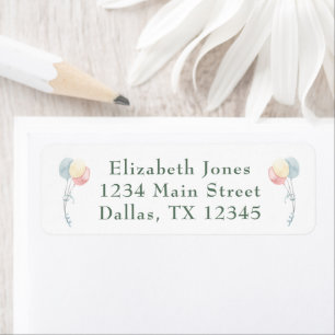 Cute Dinosaur Waterverf Baby shower Address Etiket