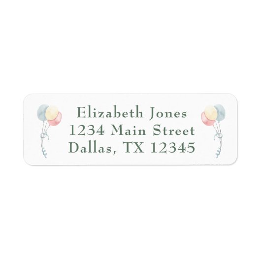 Cute Dinosaur Waterverf Baby shower Address Etiket (Voorkant)