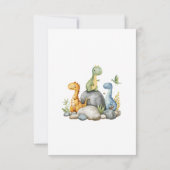 Cute Dinosaur Waterverf Baby shower Bedankkaart (Achterkant)