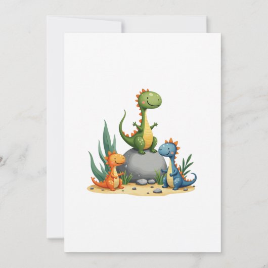 Cute Dinosaur Waterverf Baby shower Bedankkaart (Achterkant)