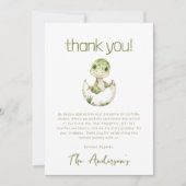 Cute Dinosaur Waterverf Baby shower Bedankkaart (Voorkant)