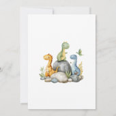 Cute Dinosaur Waterverf Baby shower Bedankkaart (Achterkant)