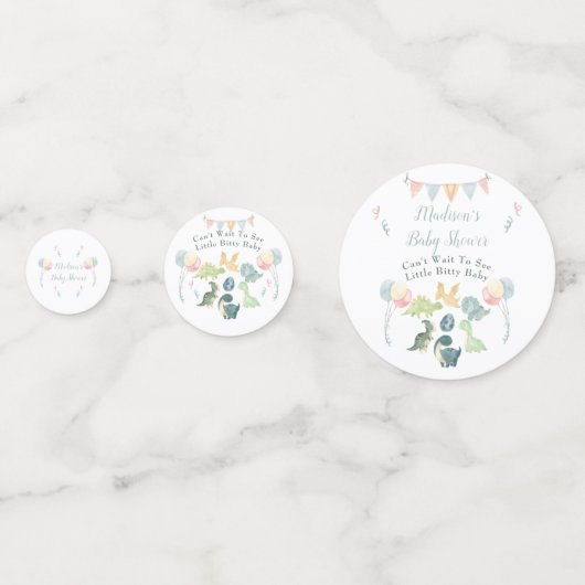Cute Dinosaur Waterverf Baby shower Confetti (Voorkanten)