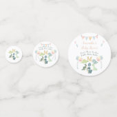 Cute Dinosaur Waterverf Baby shower Confetti (Achterkanten)