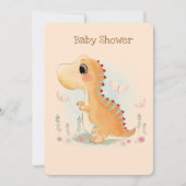 Cute Dinosaur Waterverf Baby shower Kaart (Voorkant)