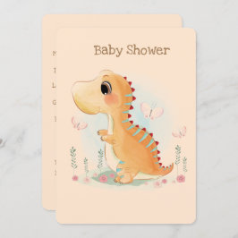 Cute Dinosaur Waterverf Baby shower Kaart