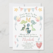 Cute Dinosaur Waterverf Baby shower