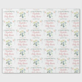 Cute Dinosaur Waterverf Baby shower Personalized Cadeaupapier (Vlak)