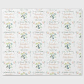 Cute Dinosaur Waterverf Baby shower Personalized Cadeaupapier (Vlak)