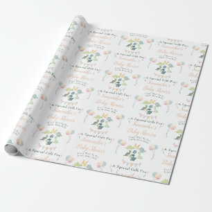 Cute Dinosaur Waterverf Baby shower Personalized Cadeaupapier