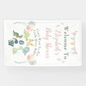 Cute Dinosaur Waterverf Baby shower Spandoek (Horizontaal)