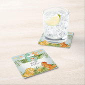 Cute Dinosaur Waterverf Foliage Baby Boy Shower Kartonnen Onderzetters (Insitu)