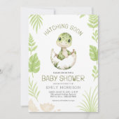 Cute Dinosaur Waterverf Hatching Soon Baby shower Kaart (Voorkant)