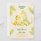 Cute Dinosaur Waterverf Hatching Soon Baby shower Kaart (Voorkant)
